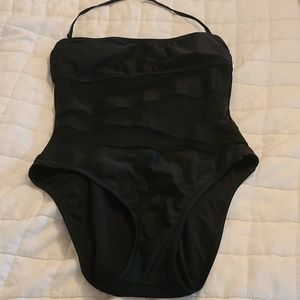 Mesh panel bathing suit